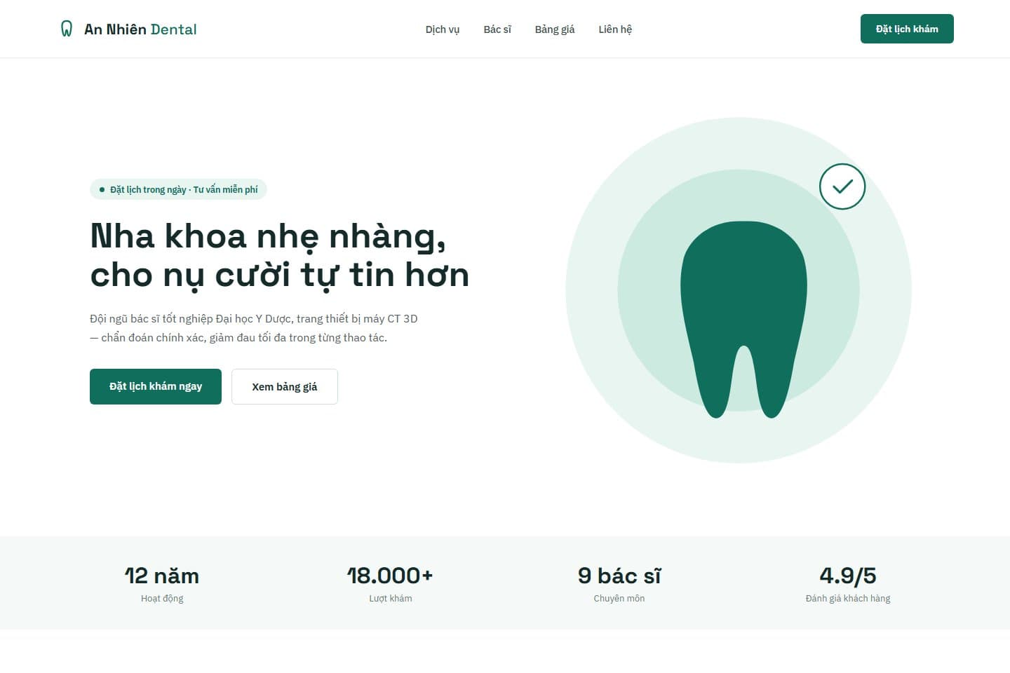 Nha khoa / Phòng khám — mẫu website do lamweb thiết kế