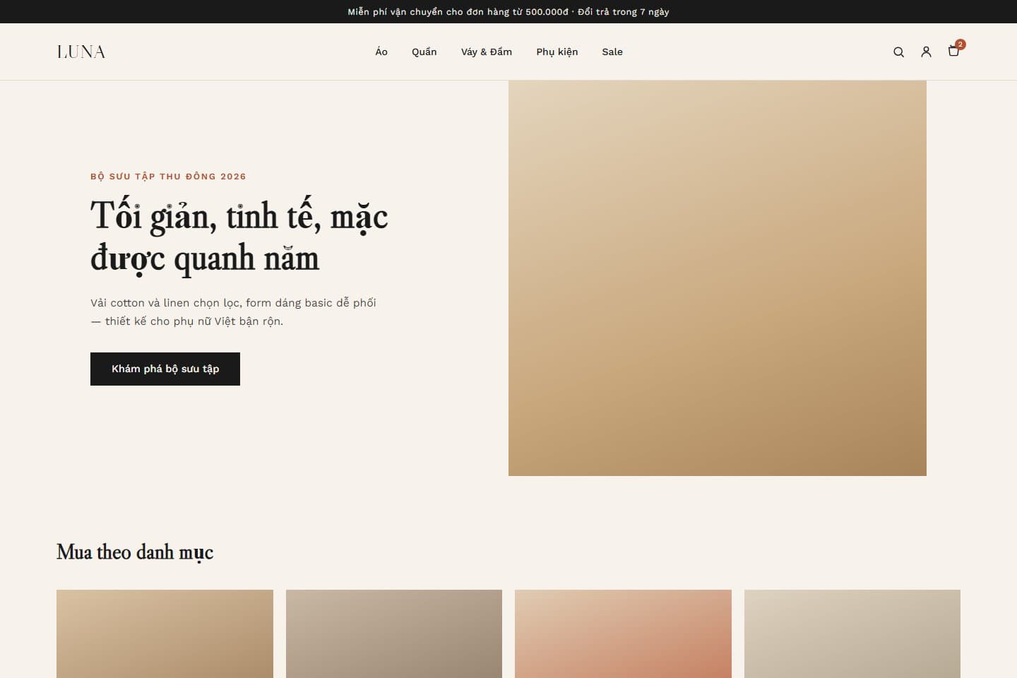 Cửa hàng Online — mẫu website do lamweb thiết kế