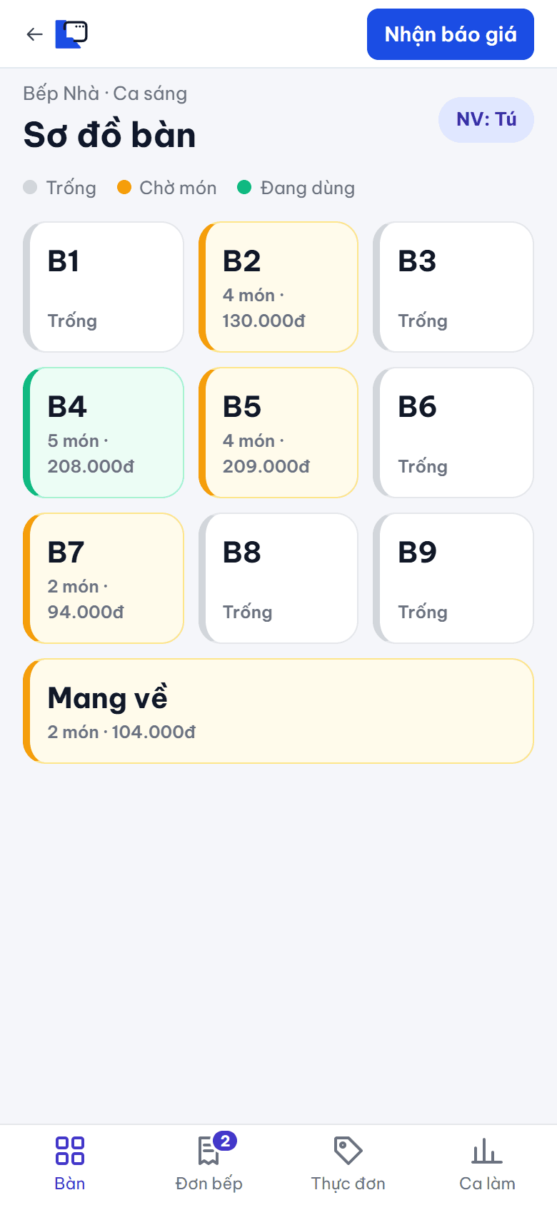 App quản lý order nội bộ — mẫu app do lamweb thiết kế