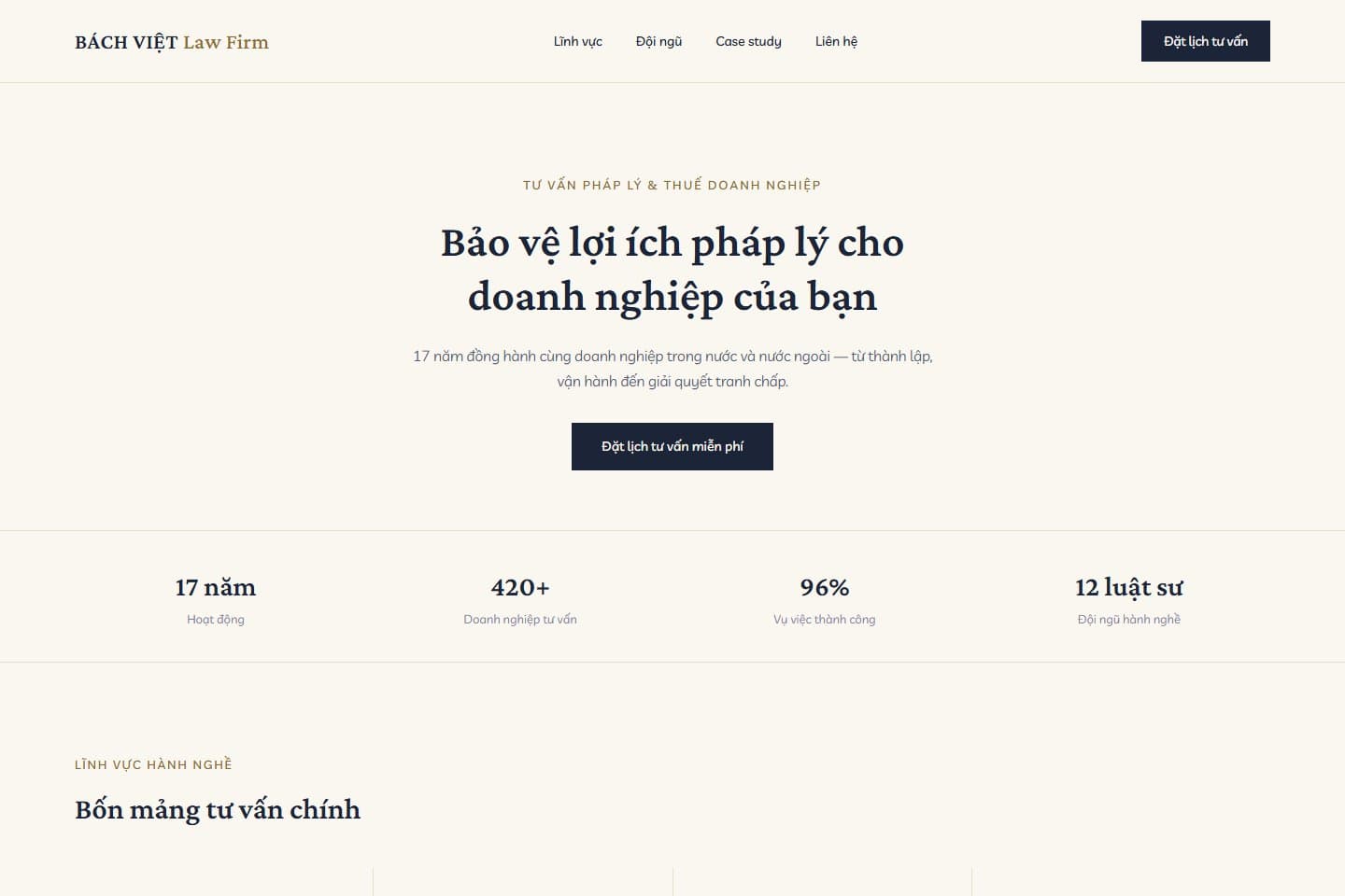 Văn phòng luật / Kế toán — mẫu website do lamweb thiết kế